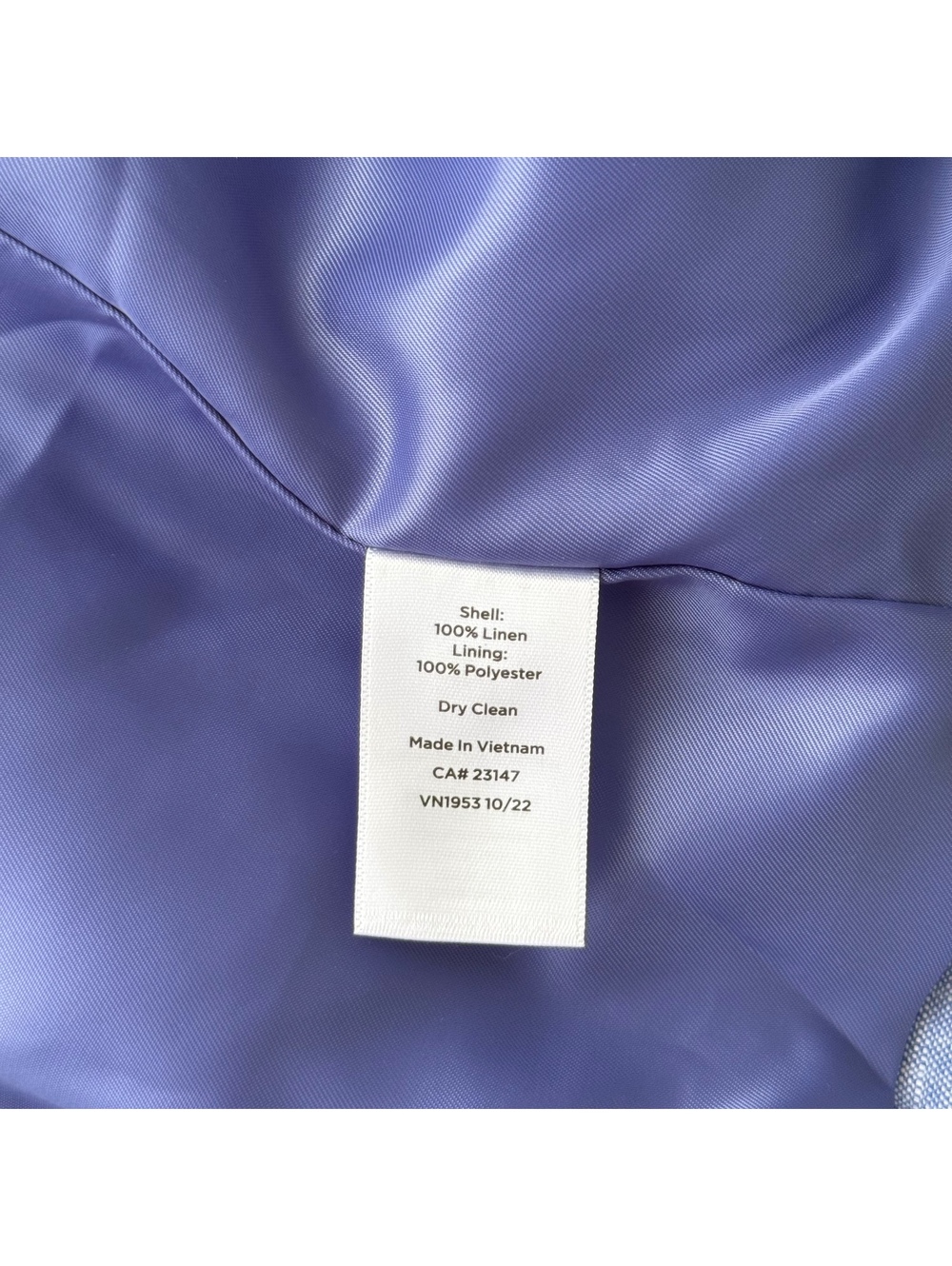Talbots Petite Linen Blazer Womens 8P Blue One Button Lined Career Jacket - Picture 6 of 6